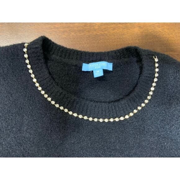 Draper James Classy Preppy Academia Pullover Sweater Women Medium Black Neutral - Picture 7 of 10